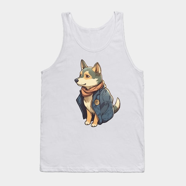 A cute dog wearing street fashion Tank Top by AestheticsArt81